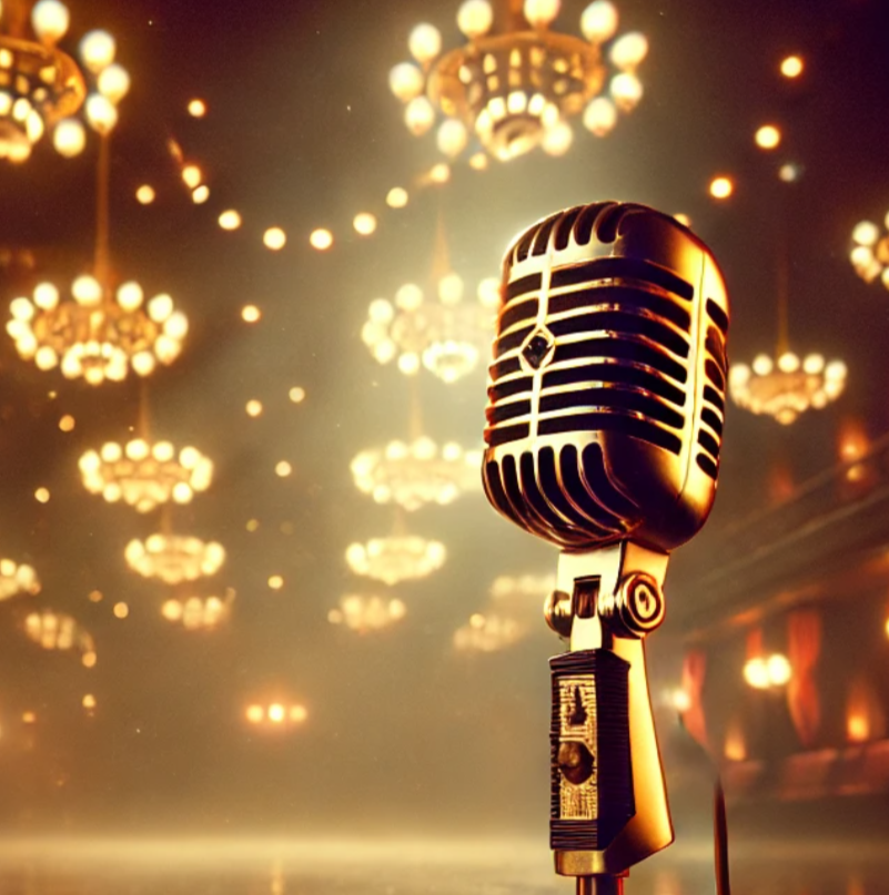 Coverpicture of a golden microphone