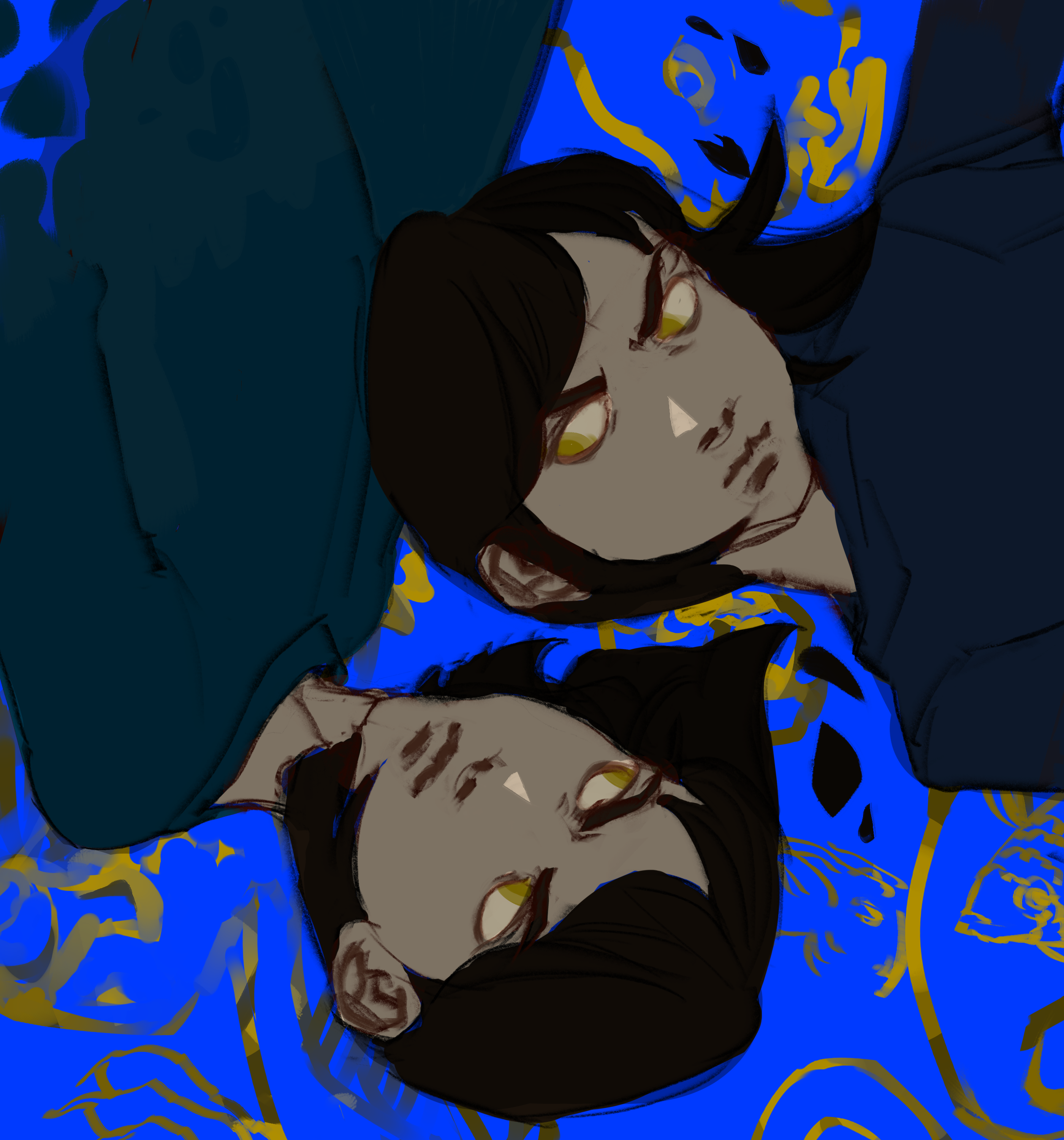 Drawing of Two Little Twin Girls