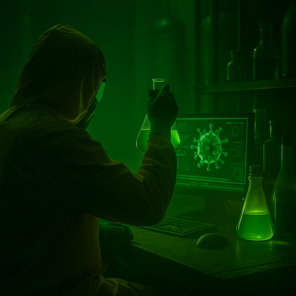 Wissenschafter, der an einem tödlichen Virus arbeitet