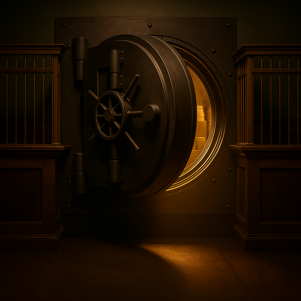 Halb geöffnete Tresortür