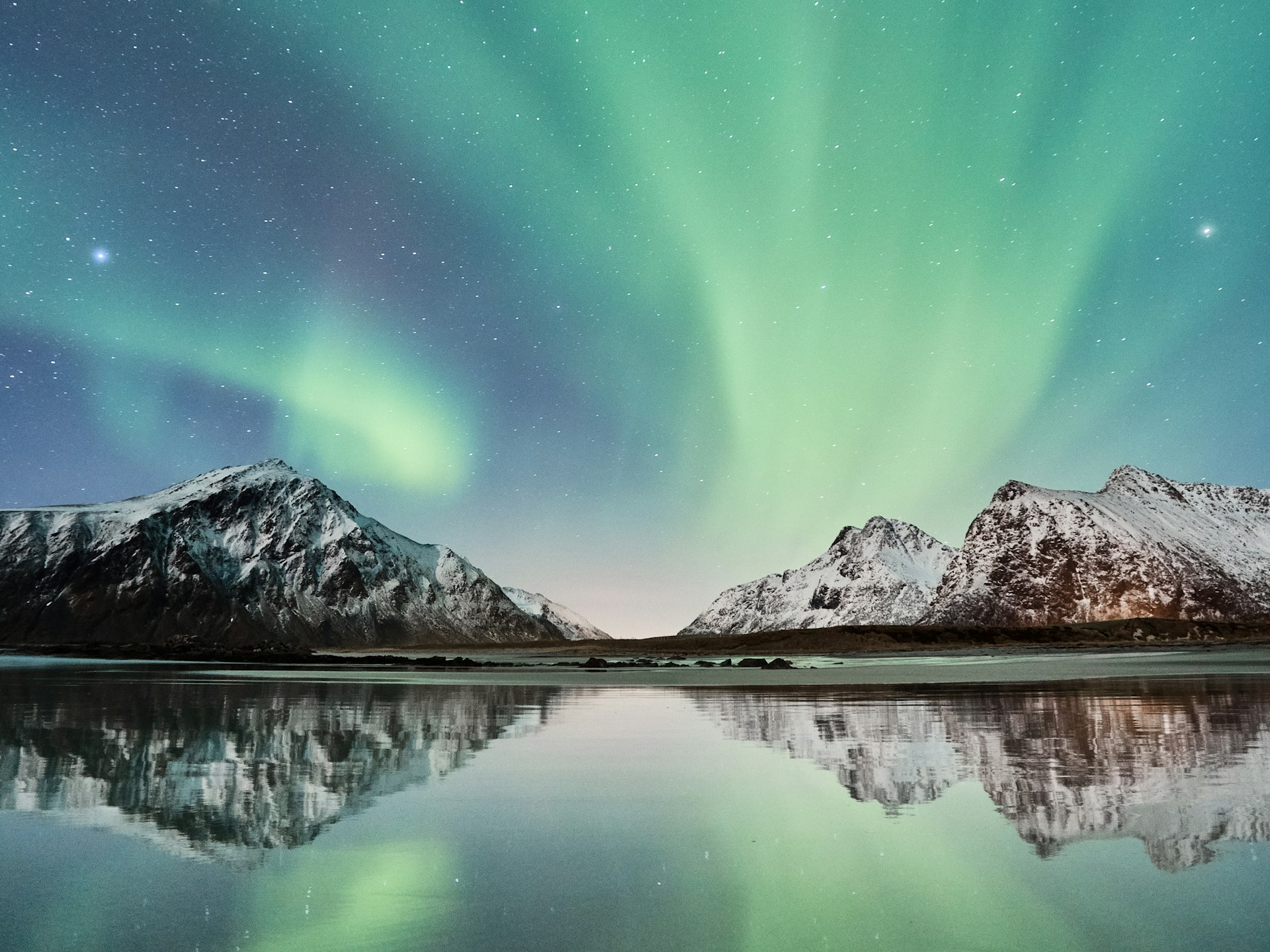 northern lights over landscape
